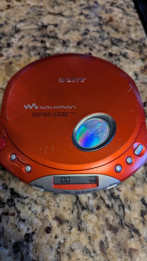 Sony D-E350 Discman Portable CD Walkman Player Red TESTED!