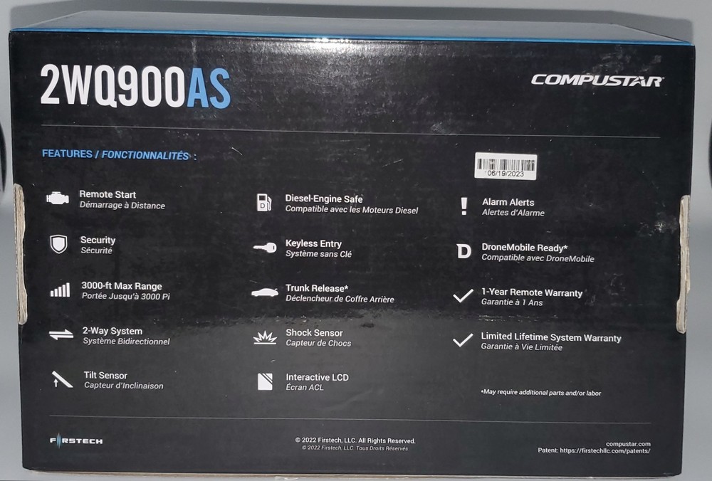 Compustar CS2WQ900AS 2-Way LCD 3000-FT Max Range Remote Start + Security System