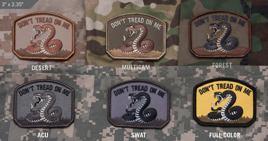 DTOM Don't Tread On Me Embroidered Morale Patch Hook Fastener Mil-Spec Monkey