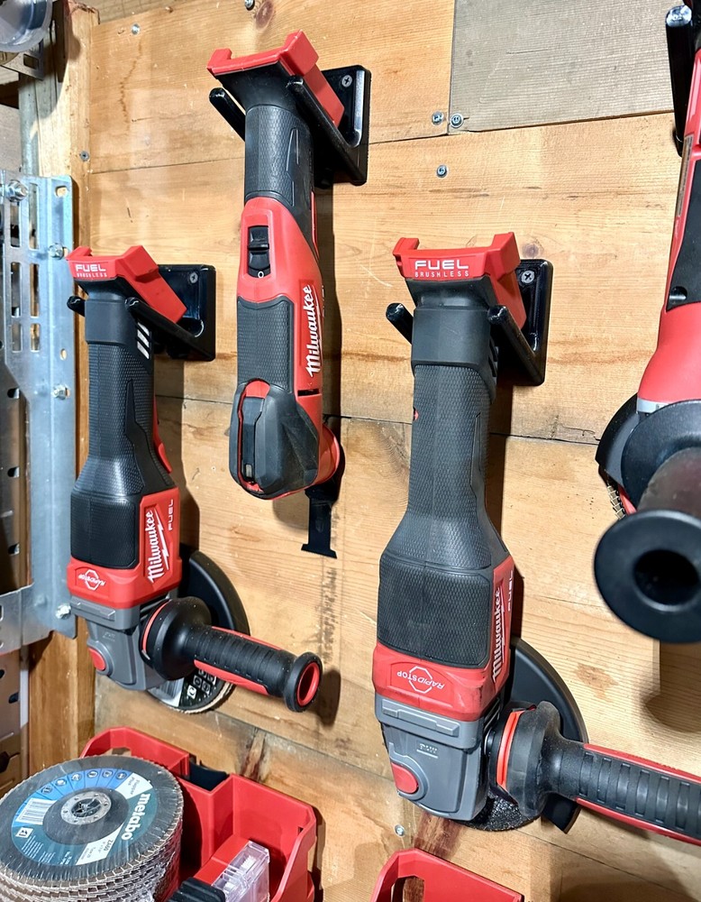 Milwaukee Grinder, End Grinder, Multitool Wall Mount 3D Printed red OR black