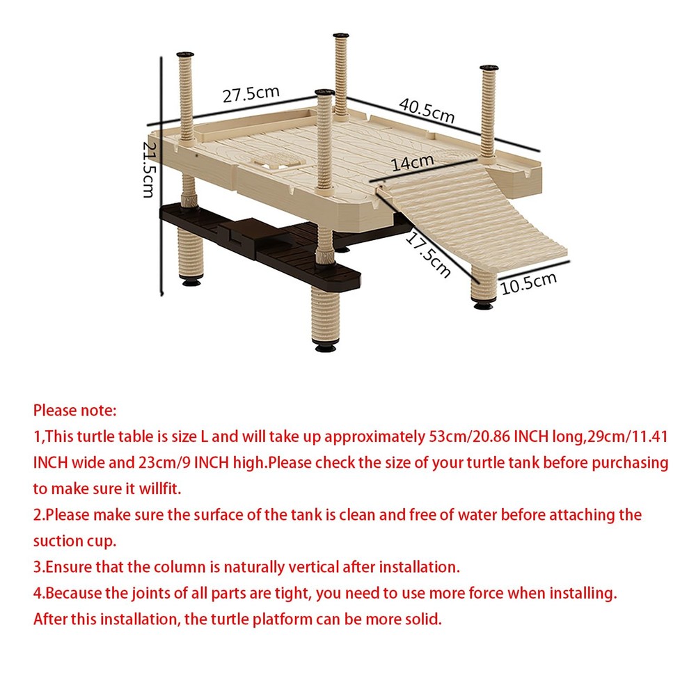 Large turtle basking platform for aquatic turtles, Floating dock turtle -SIZE:L