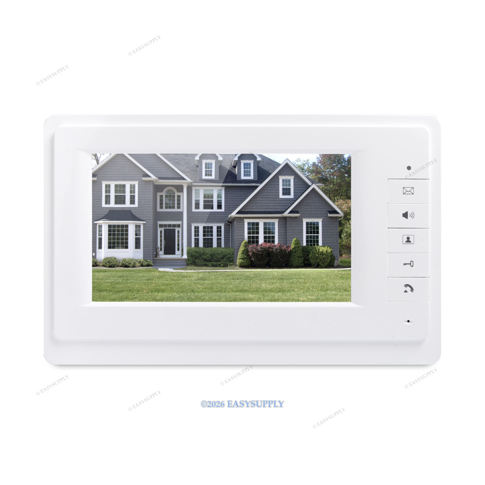 7" Wired Video Door Intercom System Electric Lock Supported for Home Security
