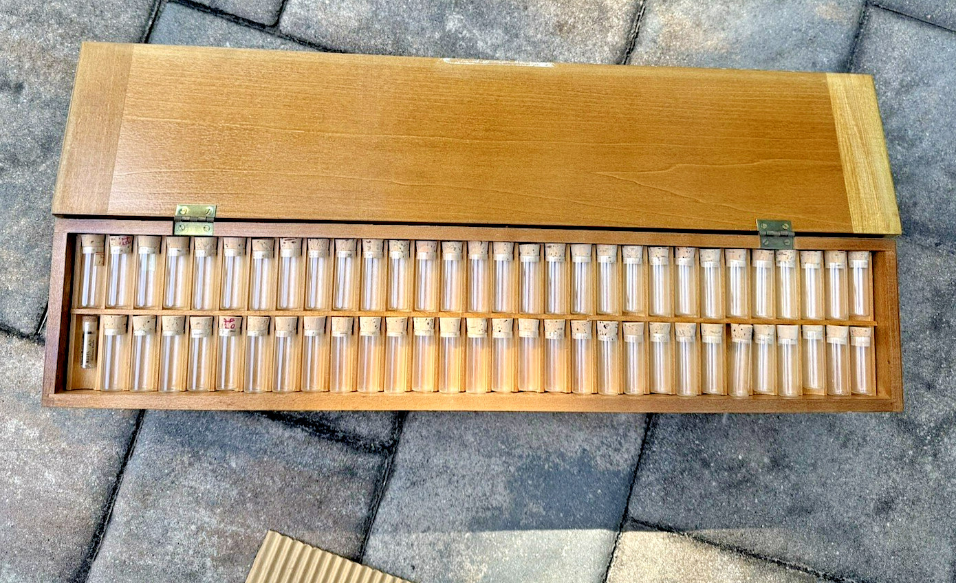 Antique MAPLE? 21 DRAWER WATCHMAKER'S CABINET CHEST CASE BOX W/ VIALS/ BOTTLES