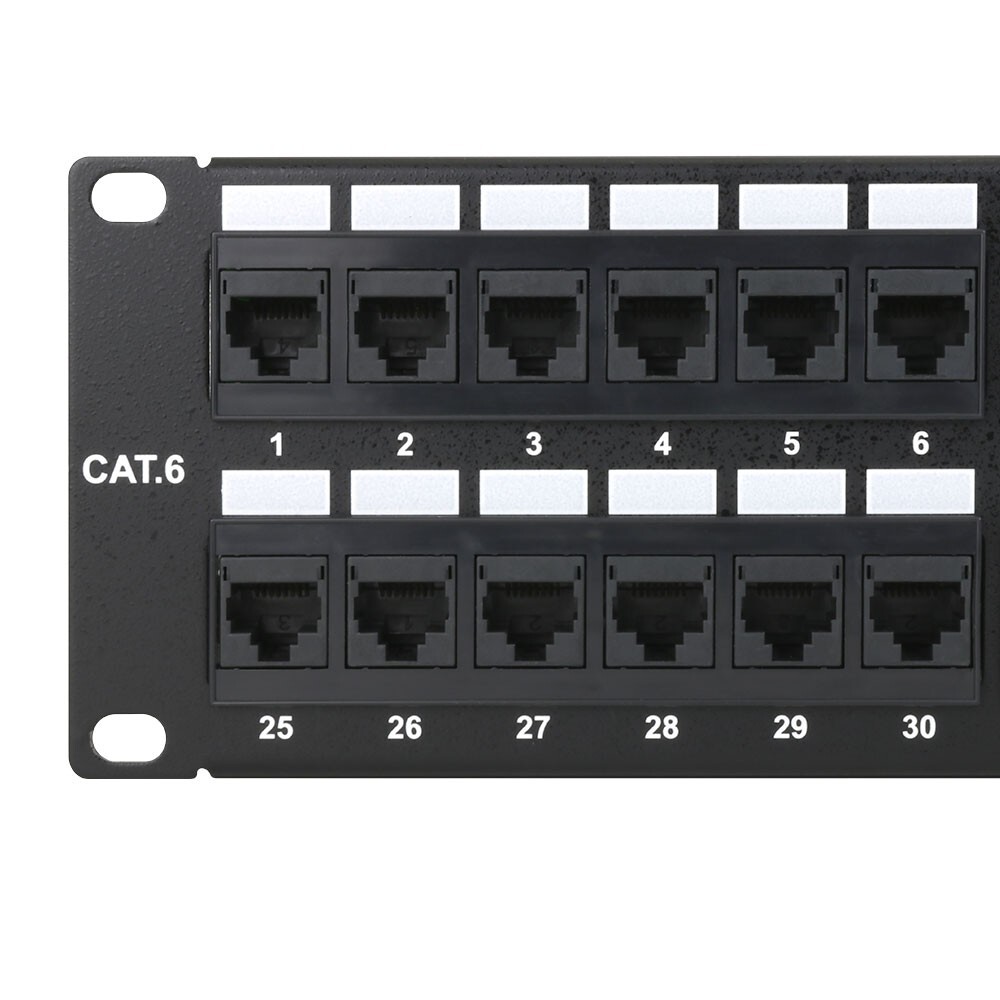 Construct Pro 48-Port Cat6 Rack Mount Patch Panel (19”/2U, RoHS Approved)