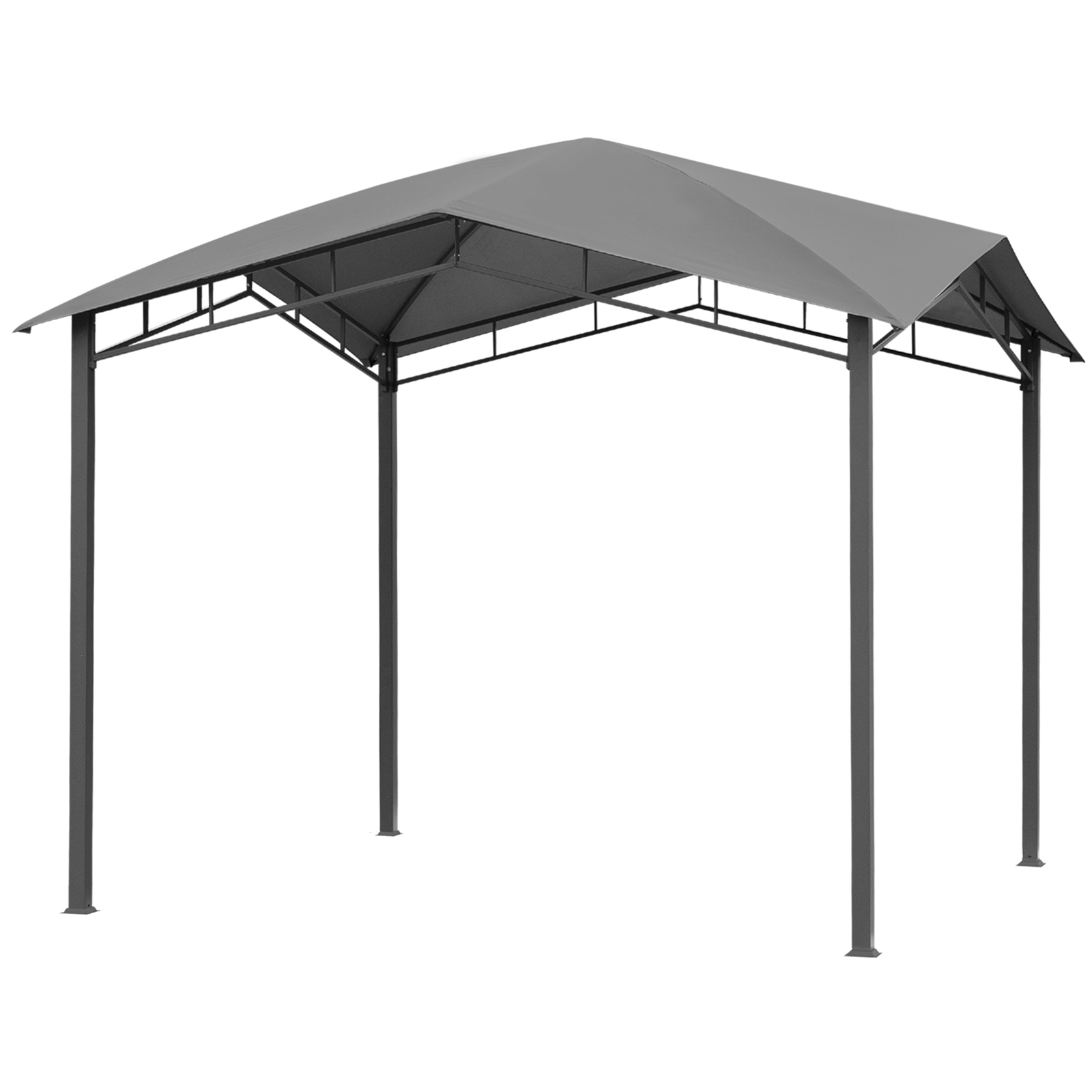 10' x 10' Soft Top Patio Outdoor Canopy Gazebo Tent Steel Fabric Grey