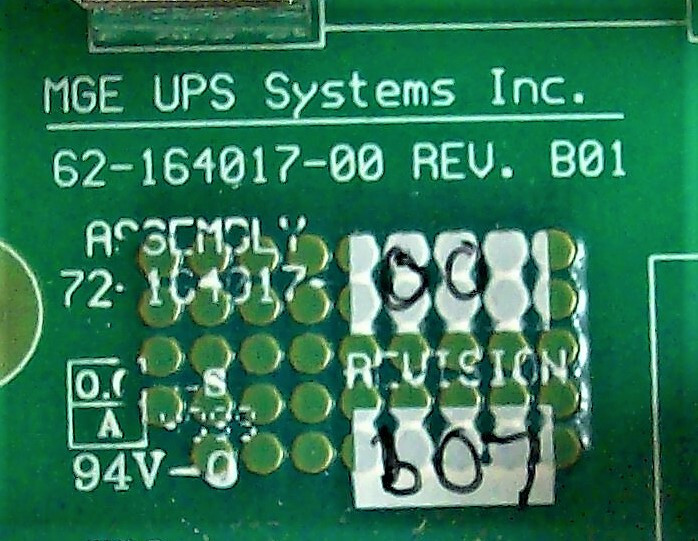 MGE 62-164017-00 REV B01 Assembly Board