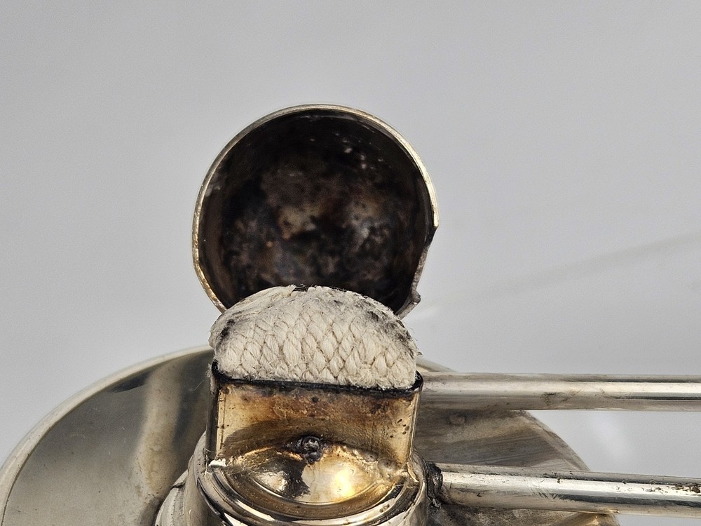 Antique Silverplate Spirit Burner Fuel Lamp 1.5 Size Warmer