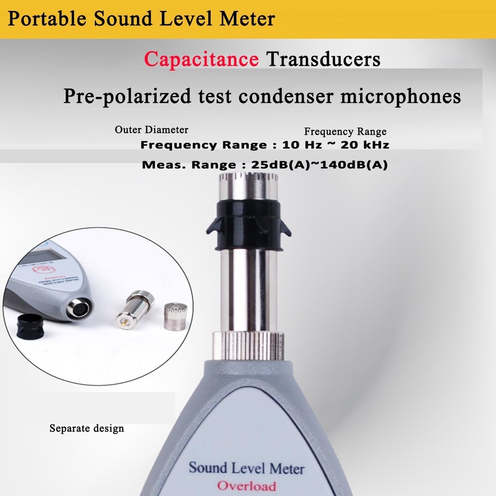 Sound Level Meter Class 1 Noise Level Meter 8000 Groups Data 25dB(A)-140dB(A)