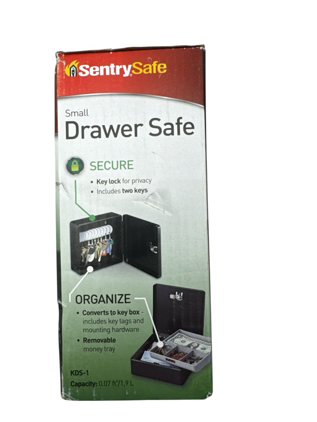 SentrySafe KDS1 Small Drawer Safe Cash Box Key Lock with Tray (OB)
