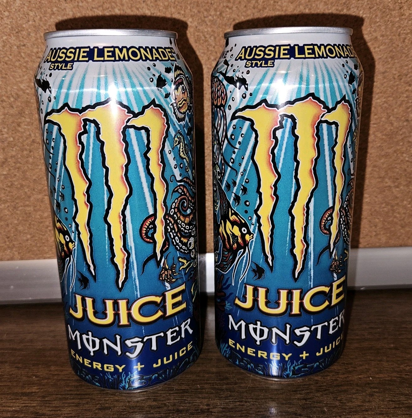2x Monster Juice Aussie Lemonade Style 12oz Cans - DISCONTINUED