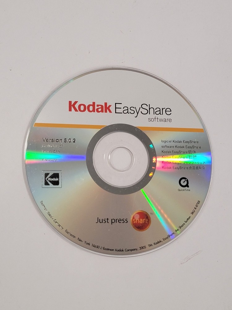 Kodak EasyShare Software Version 5.0.2 Disc CD for Windows & Macintosh