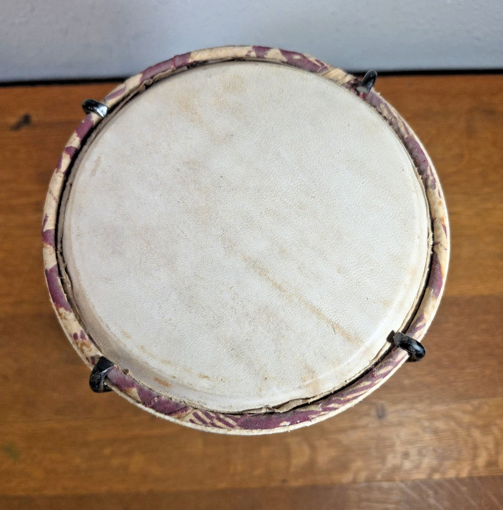 Hand Held Drum, Hand Crafted Drum Likely a Bongo?
