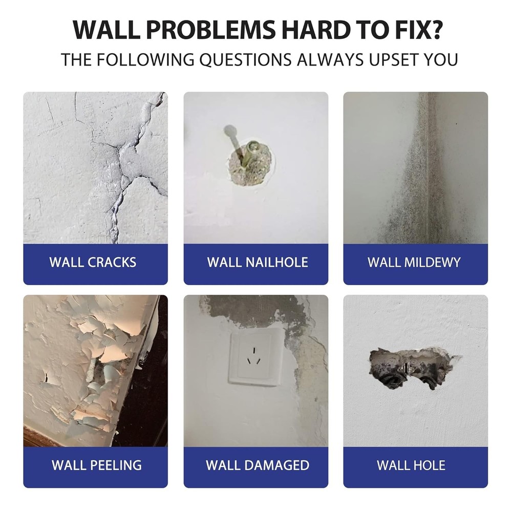 Quick and Easy Wall Spackle Repair Kit - 2 Pack with Scraper and Accessories
