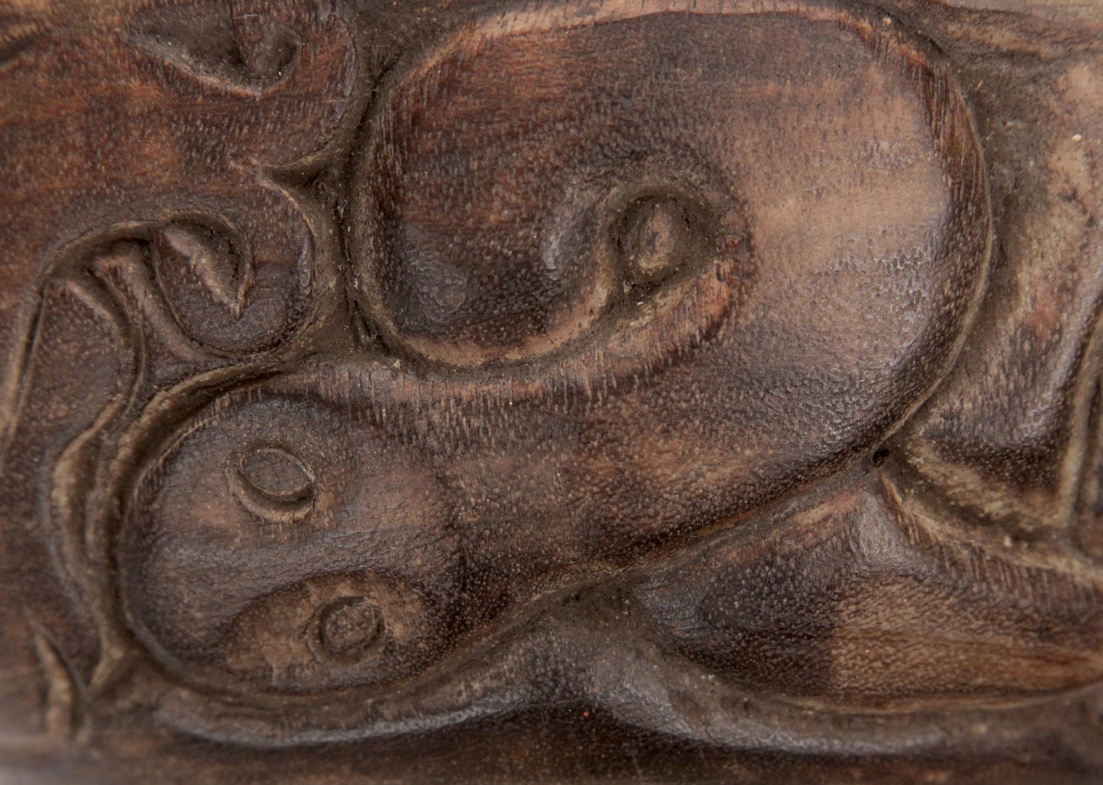 Vintage Carved Wooden Indonesian Dayak Bowl Borneo Lizard Ethnographic Carving