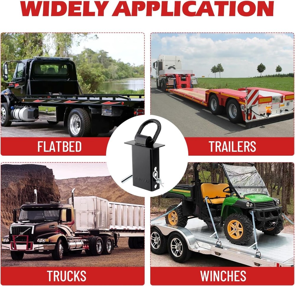 Stake Pocket D-Ring Tie Downs Utility for Flatbed Trucks and Trailer – 6 Pack