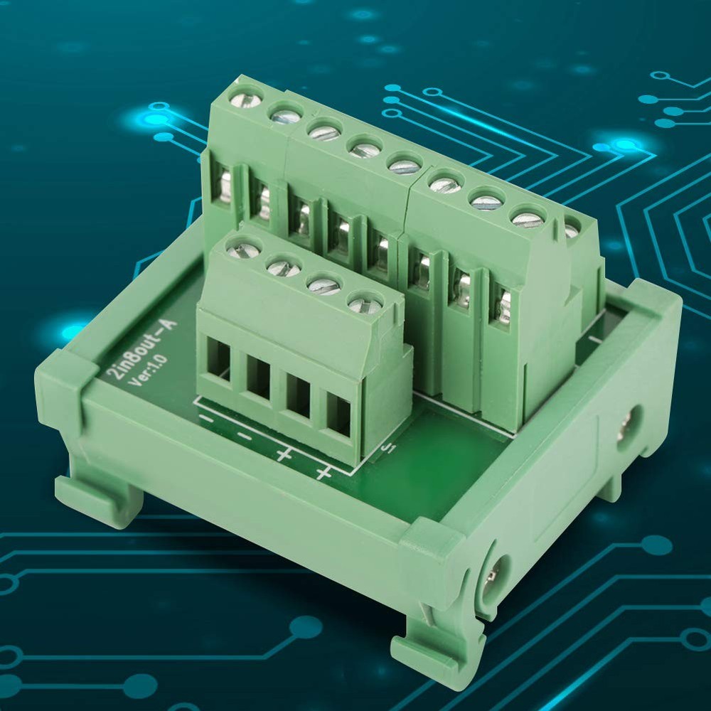 Panel Mounting Power Distribution Module, Terminal Block, DIN Rail Mount Feet