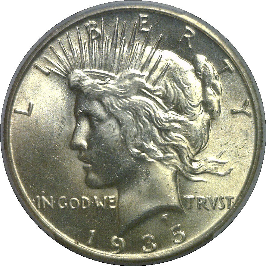 1935-S Peace Dollar PCGS MS-63+ CAC