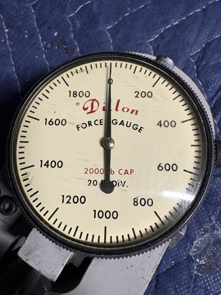 Dillon 2000 lb Force Gauge w/ Compression Fixture Test Stand Mechanical Dial
