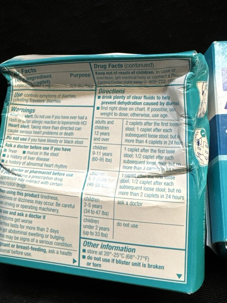 imodium a-d 2mg 48 total caplets exp 2028