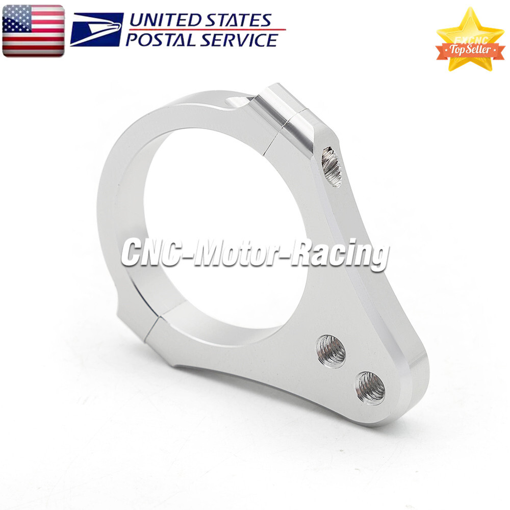 43mm Silver Universal Motorcycle Steering Damper Fork Frame Mount Clamp Bracket
