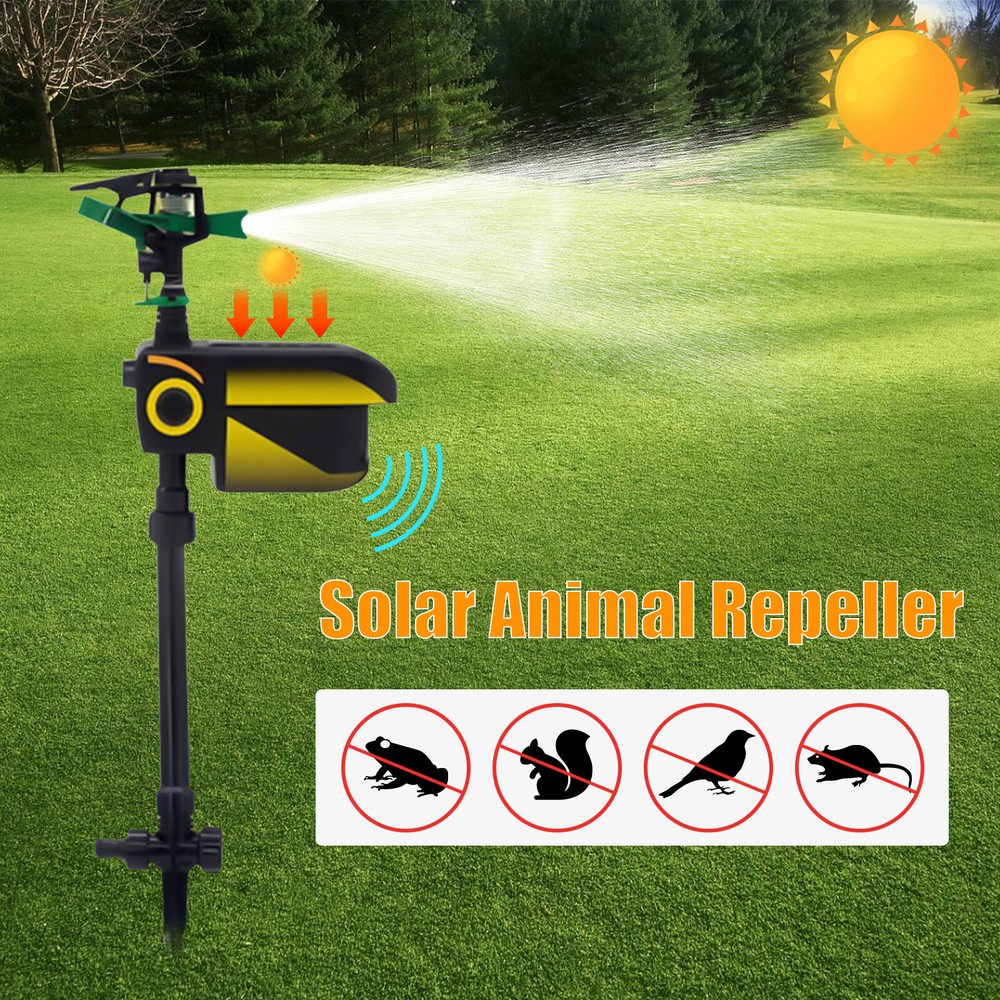 Hydro Critter Blaster Animal Sprinkler Repeller Scarecrow Motion Activated Solar