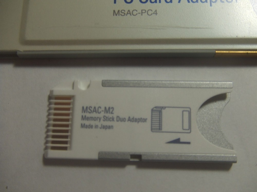 Sony Memory Stick PC Card Adapter MSAC-PC4 w. Memory stick duo adapter