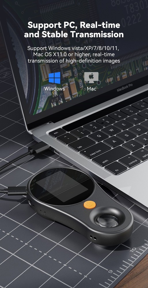 500X 1080P Digital Microscope 2 Inch Screen Video Coin Microscope+16G TF card