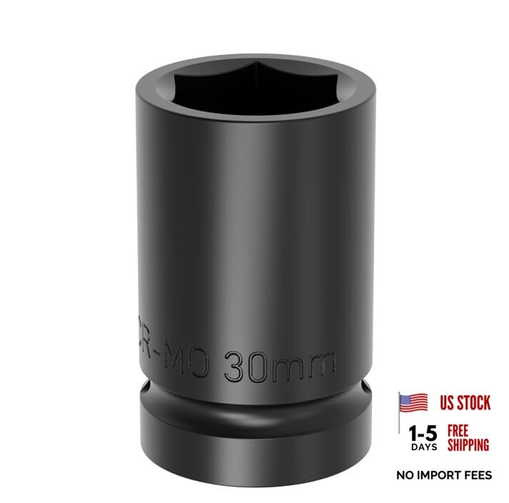 Impact Socket Shallow Socket 1/2 drive Lug Nut Flip Socket Chrome-Moly 30mm
