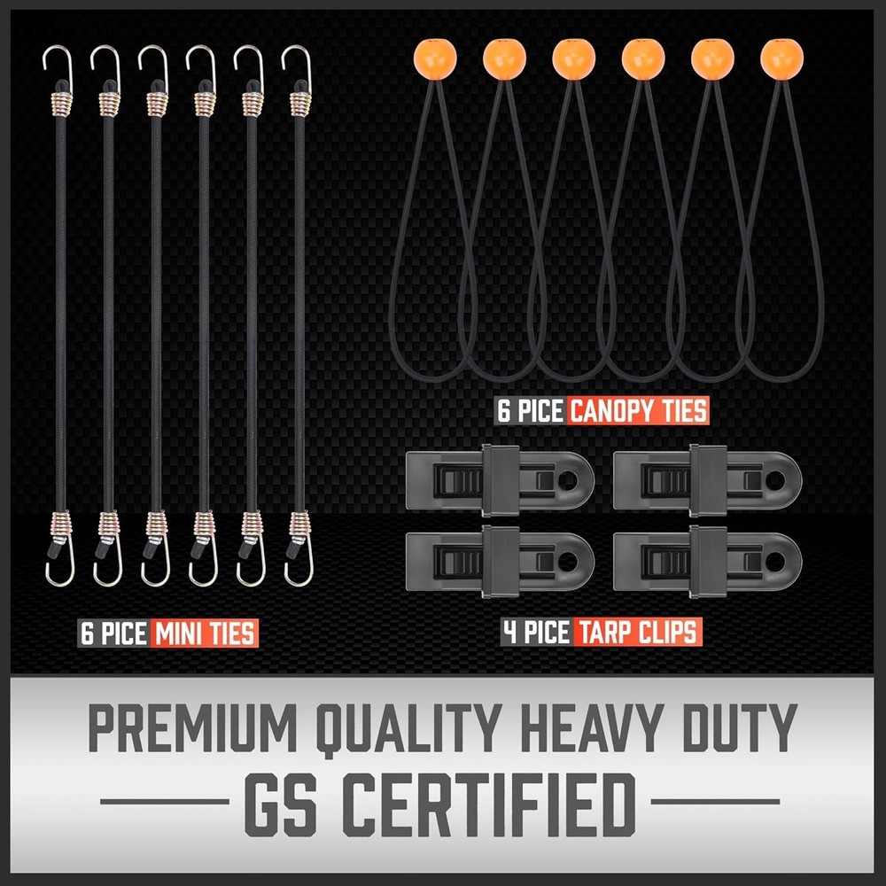 31-Piece Bungee Cords Set: Strong, Durable & Scratch-Free Solution