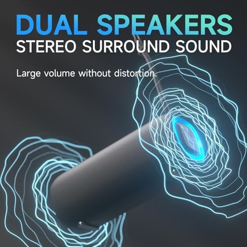 Portable Bluetooth Speaker, Wireless Bluetooth Speaker with Clear Loud Black