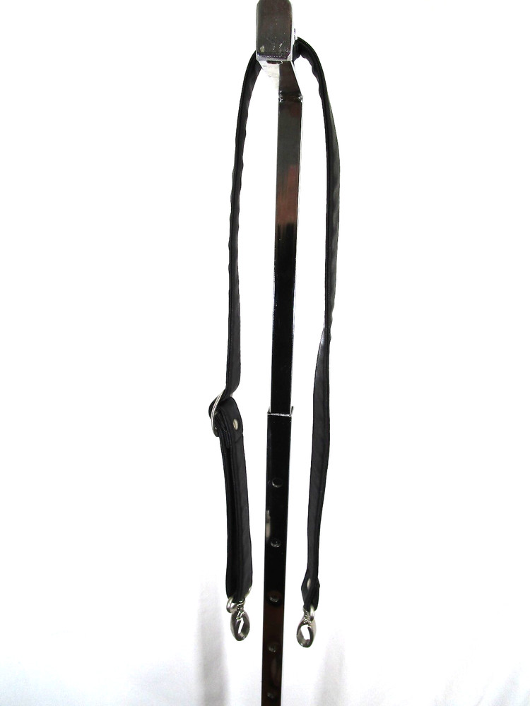 Black Faux Leather Silver Hardware Replacement Shoulder Strap