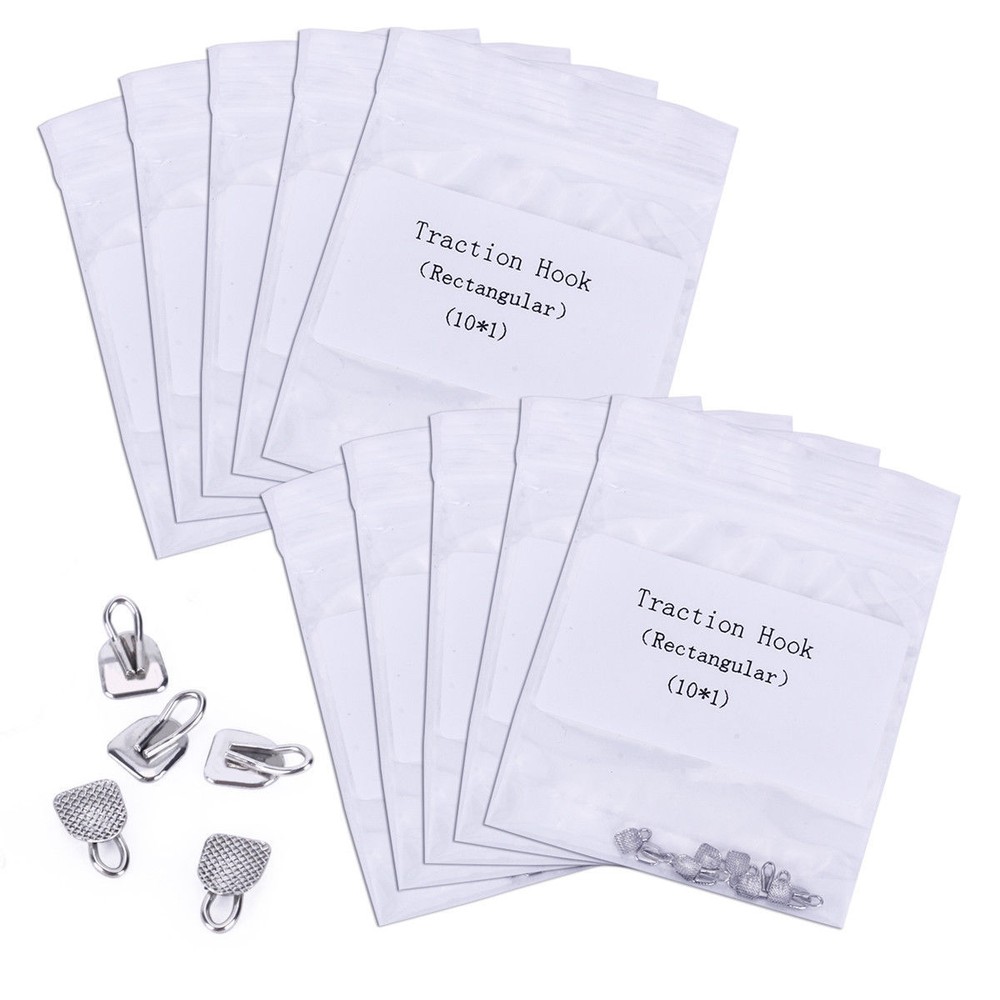 3 Packs Dental Orthodontic Traction Hook Diameter 3*3.9mm Rectangular Type