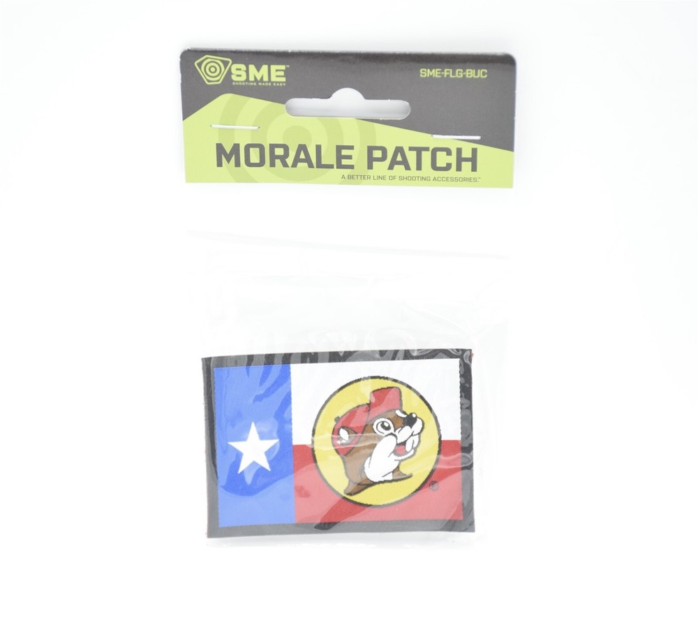 SME TEXAS FLAG BUC-EES BEAVER LOGO PATCH HOOK/LOOP BACKING EMBROIDERED PATCH NEW