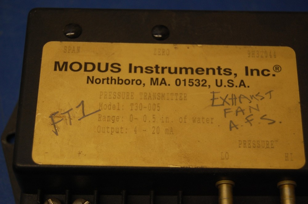 Modus Instruments Inc. Pressure Transmitter Model T30-005