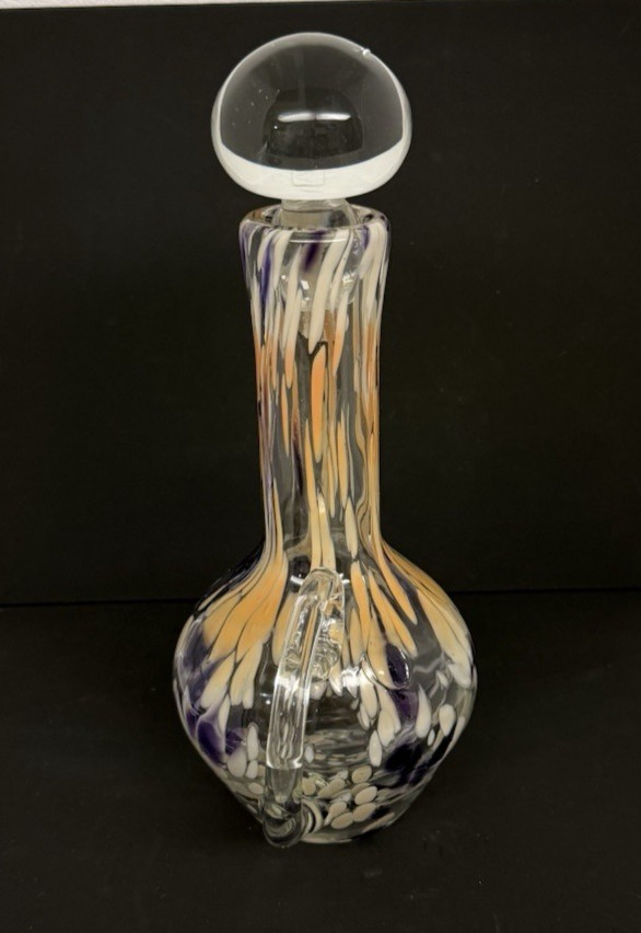 Blenko Glass Cat 2516 - Crystal with Alternate Stopper