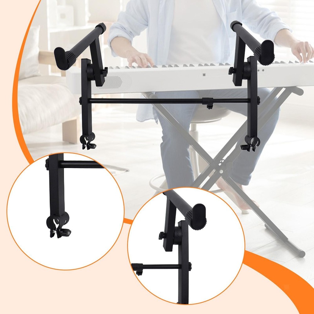 2 Tier Keyboard Stand Adjustable Width Electronic Piano Stand