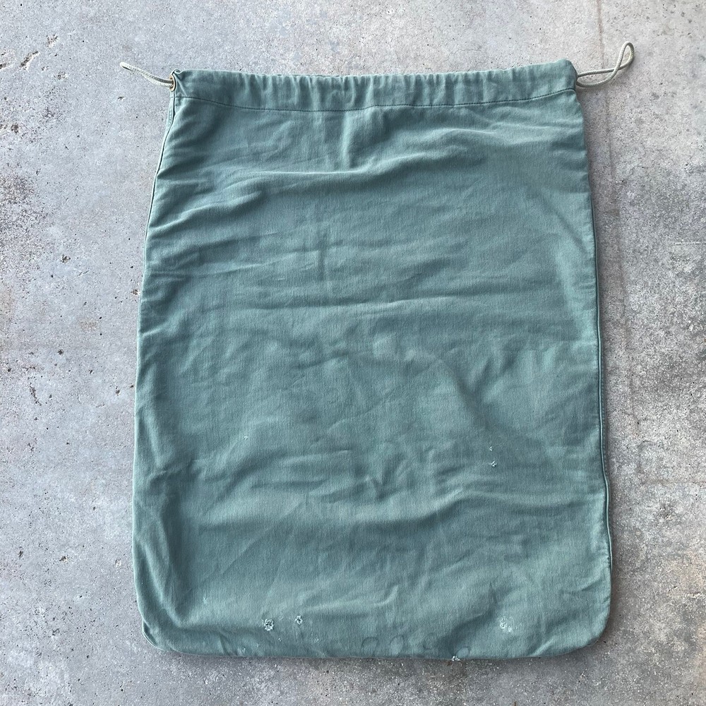 Vtg Military Pull String Canvas Bag US Stencil Green