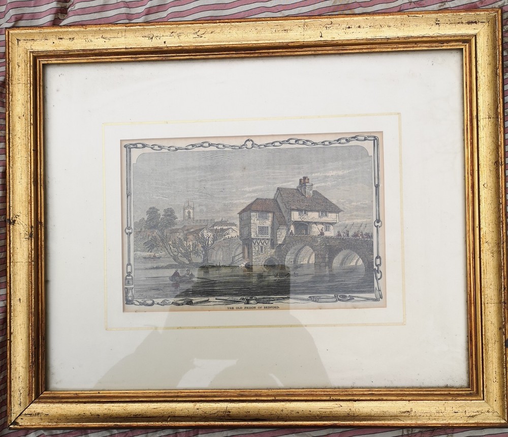 Antique Print. Bedford Old Prison