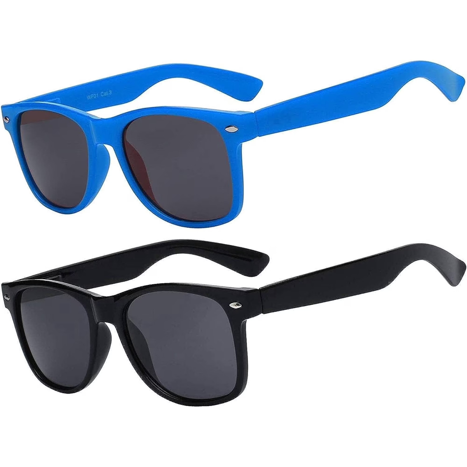 Kids Polarized Sunglasses UV400 Anti-Glare Toddler Boys Girls 2 Pack Blue Black