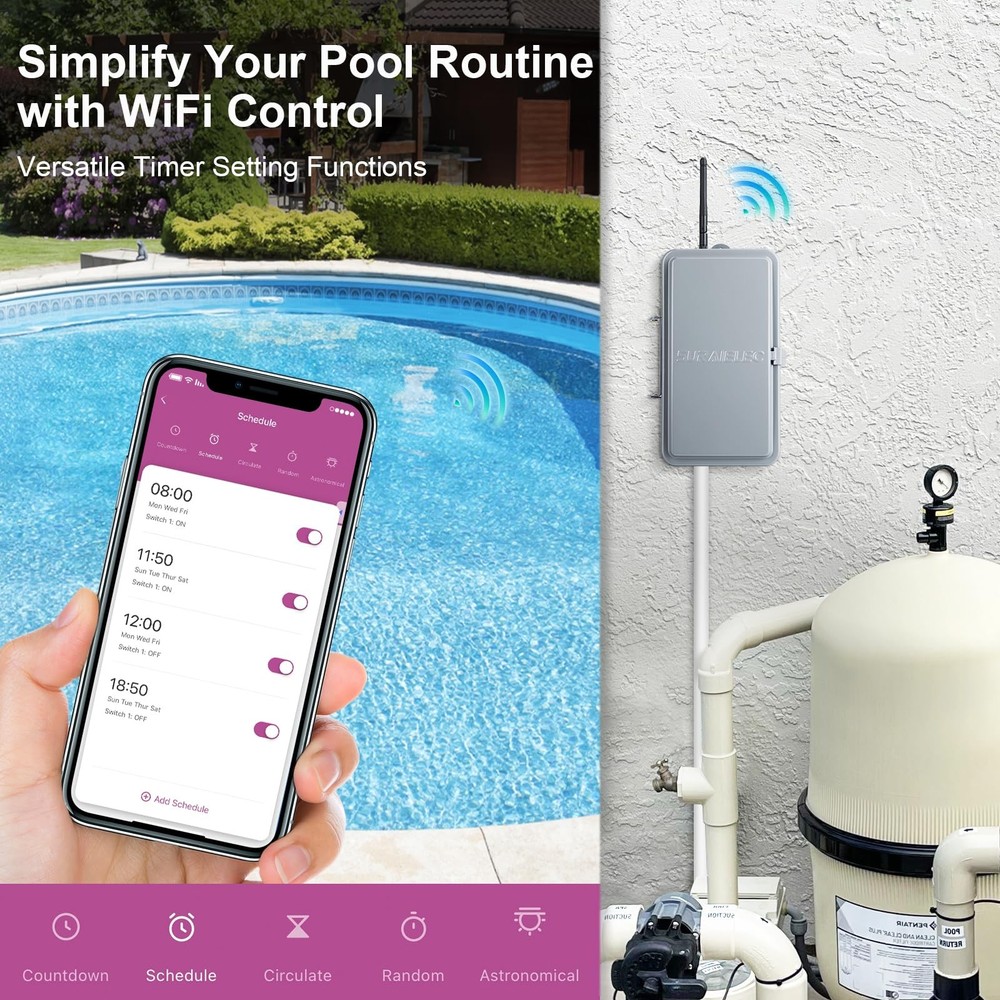 Control Your Pool Pump Remotely - WiFi Smart Timer 40 Amp