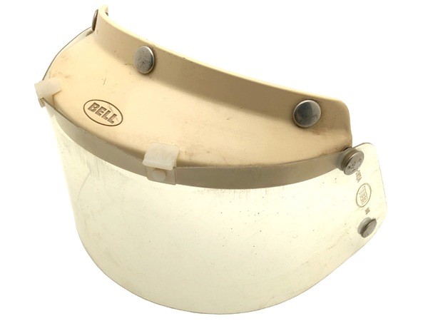 Vintage Bell 540 Shield Visor - White (Distressed) x Clear