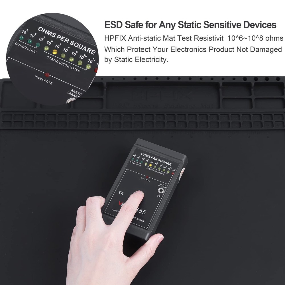 Anti Static Mat Includes ESD Wristband and Grounding Wire and Grounding Plug ...