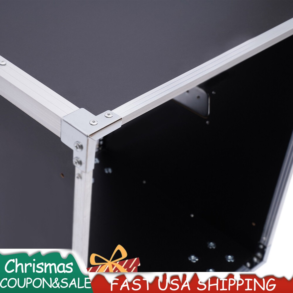 12U Cabinet Rolling Network Rack Audio Studio Video Telecom Equipment Rack Black