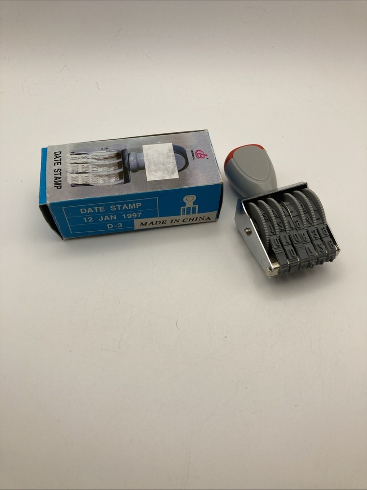 6 Digit Number Roller Stamps Small Changeable Date Personalized D-3 NIB BINbin