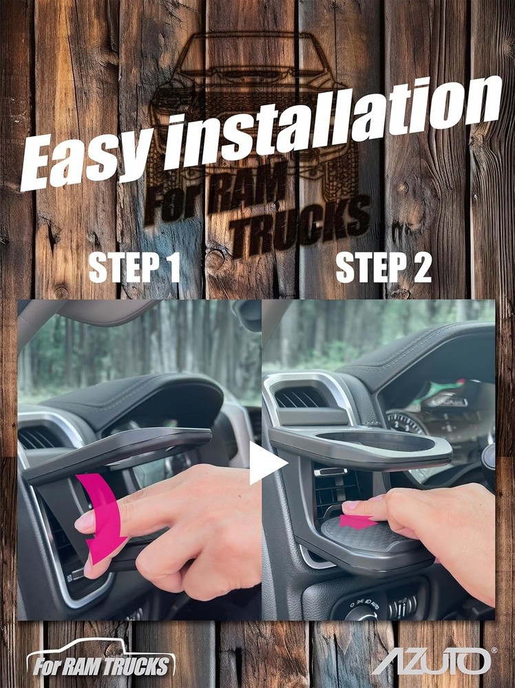 AZUTO RAM Trucks Cup Holder, Drink Folder Beverage Console Black