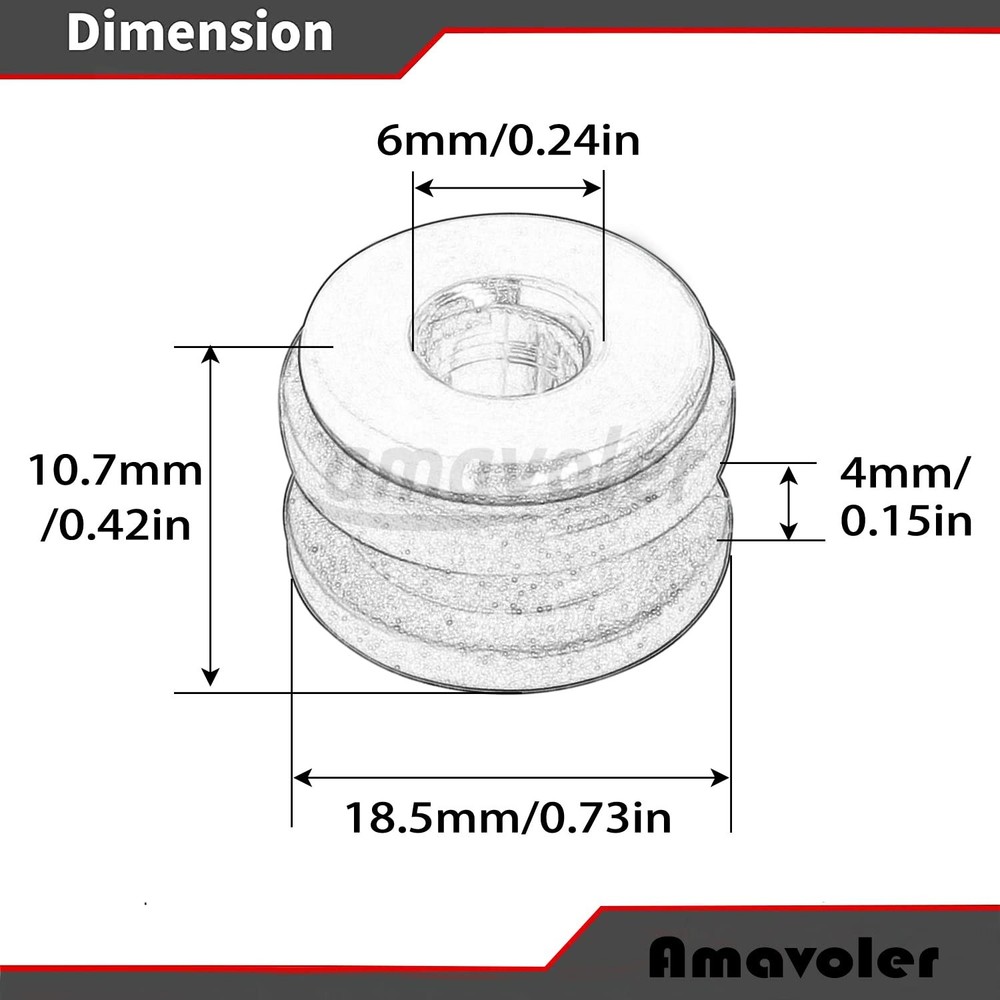 Amavoler Motorcycle M6 Rubber Grommets Bolt 20 pcs, +...