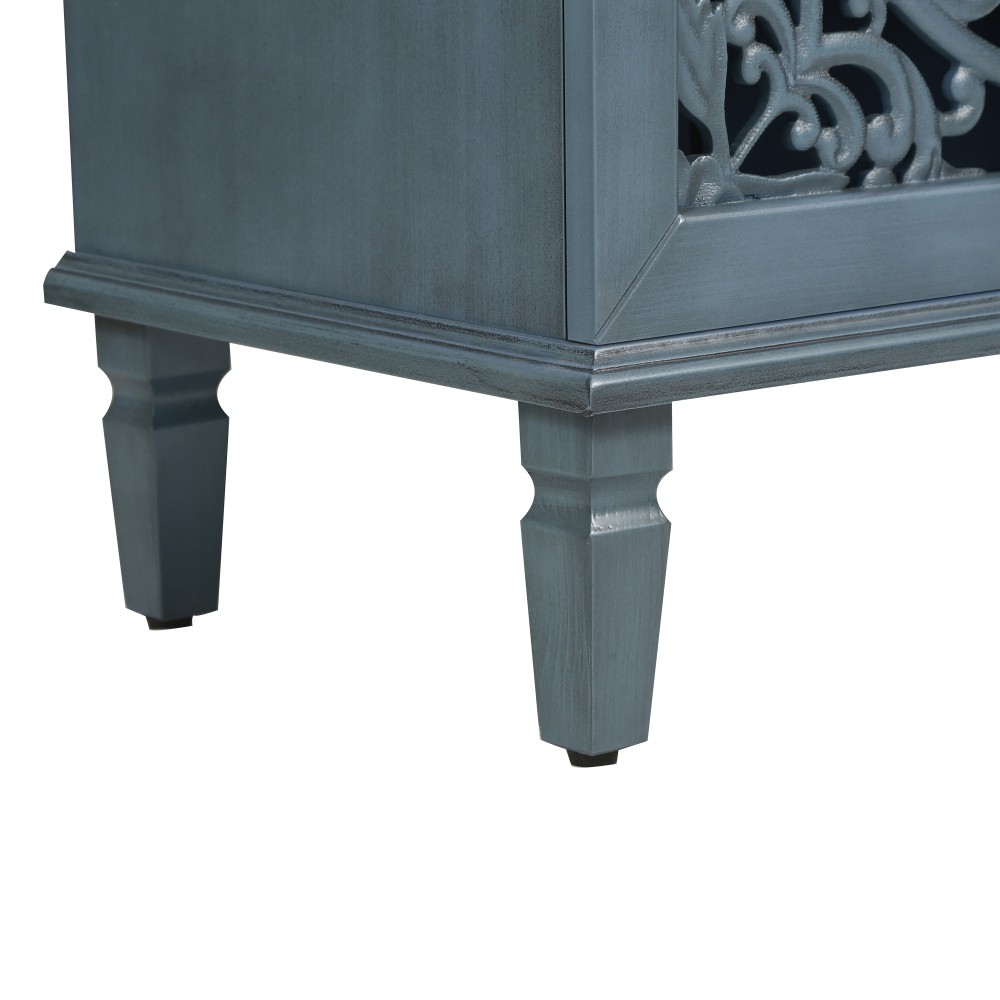 Vintage Sideboard with Solid Wood Legs, Handles, and Adjustable Shelves