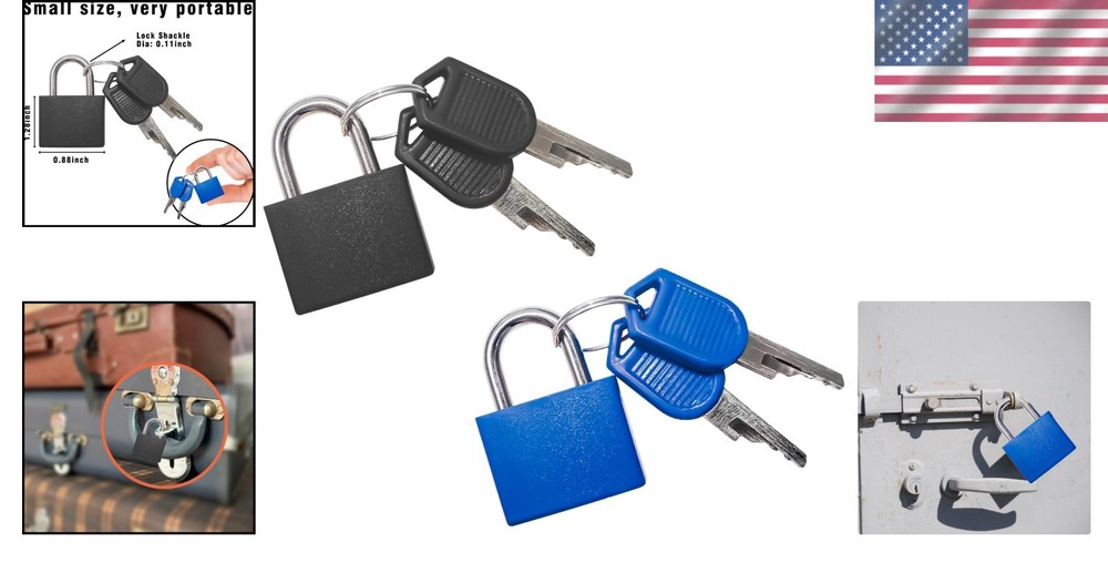 Portable 2-Pack Small Padlocks for Securing Bags and Lockers - Durable Design