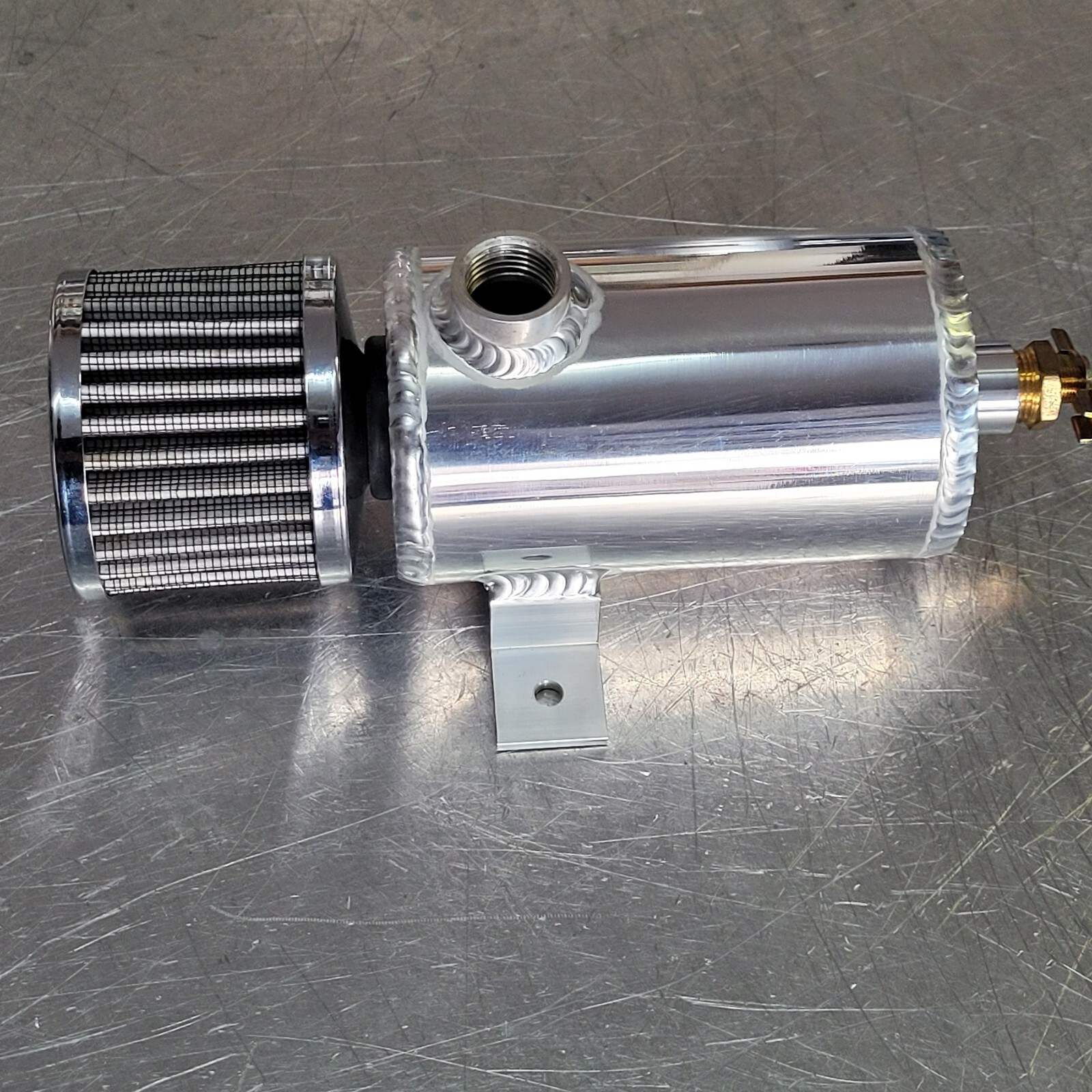 1/2 Inch NPT Aluminum baffled oil catch can breather tank for vacuum pump