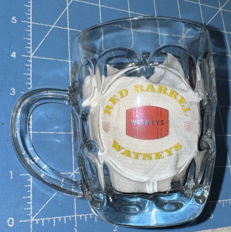 Vintage Collectible Watneys Red Barrel Beer Mug Glass 8oz London England